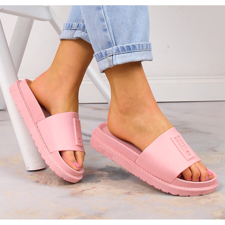 Chaussons pour femmes sur la plate-forme rose poudré Big Star LL274425 2 Chaussons pour femmes sur la plate-forme rose poudré Big Star LL274425 2