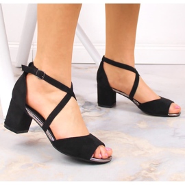 Sandales à talon femme Vinceza 20193 en daim le noir 4