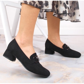 Chaussures à petit talon en daim noir Vinceza 10869 le noir 5