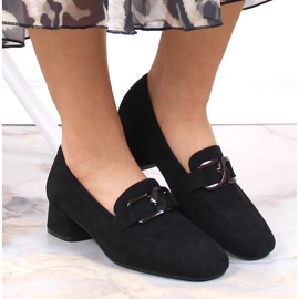 Chaussures à petit talon en daim noir Vinceza 10869 le noir 6