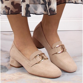 Escarpins en daim beige Vinceza 10869 6
