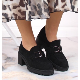 Talons hauts en daim noir avec une chaîne Vinceza 10921 le noir 6