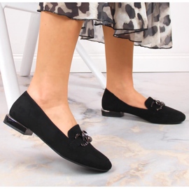 Chaussures femme en daim avec chaîne Sergio Leone MK739 le noir 2