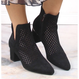 Bottines en daim ajouré noir pour femme Vinceza 10892 le noir 3