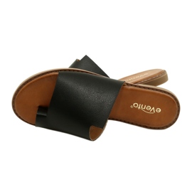 Black tong-fliples féminines tongs evento 22SD35-4586 Black noir 4