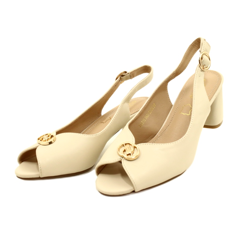 Evento Sandales féminines sur le poste avec décoration 23SD35-5480 beige 5