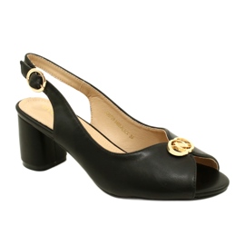 Evento Sandales féminines sur le poste avec décoration 23SD35-5480 noir le noir 3