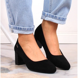 Escarpins en daim noir à talons décoratifs pour femmes Sergio Leone PB178 le noir 3