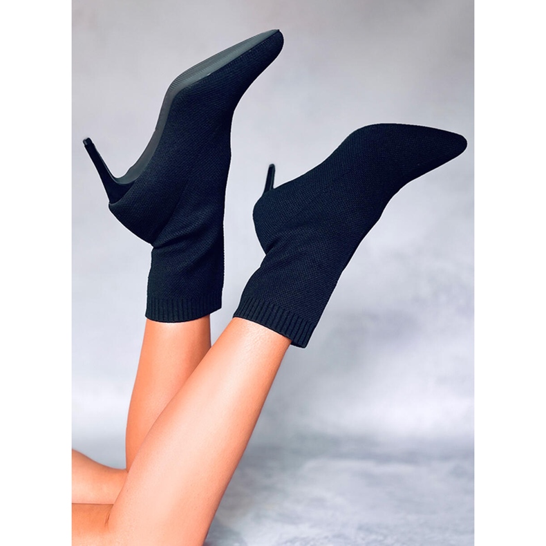 PA1 Donatella Bottes noires à talon chaussette 1