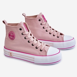 Baskets Plateforme Textile Haute Femme Big Star LL274186 Rose 1