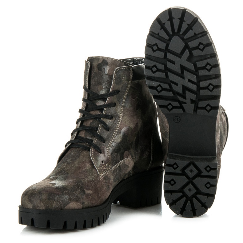 Vinceza Bottines à lacets avec protection vert 1