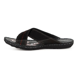 Kampol Chaussons cuir homme 200/3 nubuck noir le noir 4