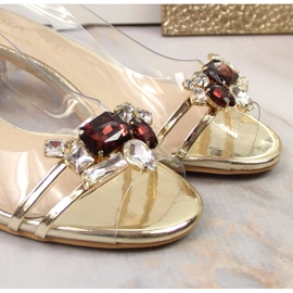 Sandales transparentes avec zircons or clair D&amp;A MR-X1012 d'or 10
