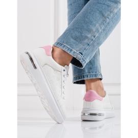 Chaussures de sport femme Shelovet blanches à motif 2 Chaussures de sport femme Shelovet blanches à motif 2