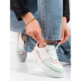 Baskets pastel femme Shelovet blanche multicolore 1 Baskets pastel femme Shelovet blanche multicolore 1