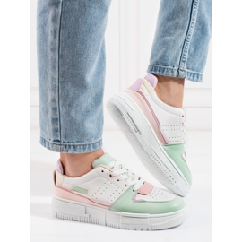 Baskets pastel femme Shelovet blanc multicolore 2