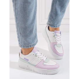 Baskets femme Shelovet pastel blanc multicolore 1