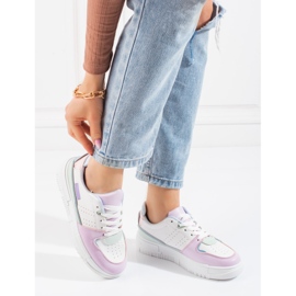 Baskets femme Shelovet pastel blanche multicolore 2