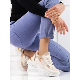 Baskets à plateforme Shelovet beiges pour femmes orange 1