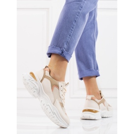 Baskets à plateforme Shelovet beiges pour femmes orange 2