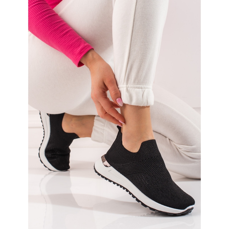 SHELOVET Chaussures de sport chaussettes pour femmes avec du noir le noir 2 SHELOVET Chaussures de sport chaussettes pour femmes avec du noir le noir 2
