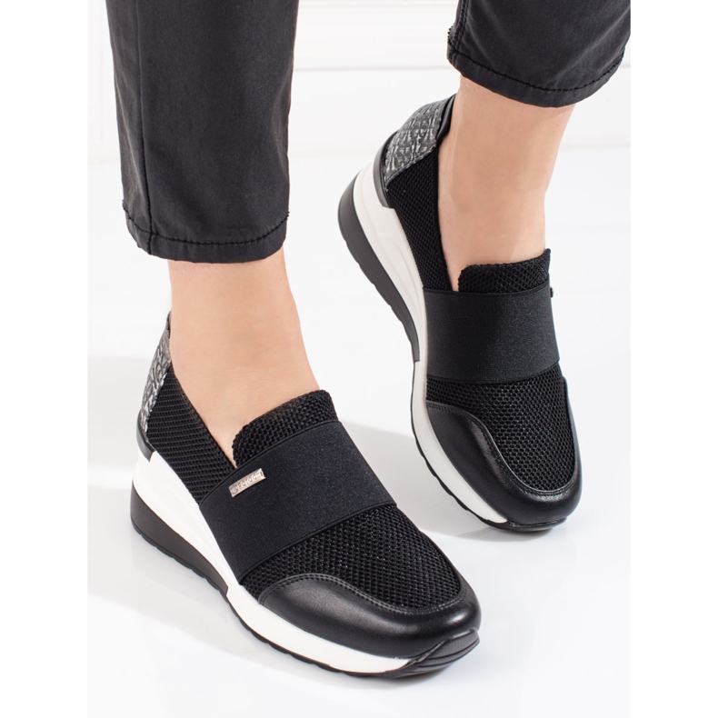 W. Potocki Espadrilles compensées femme Potocki noires 1