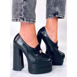 Ambra Mocassins à talons noirs le noir 2