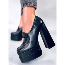 Ambra Mocassins à talons noirs le noir 1