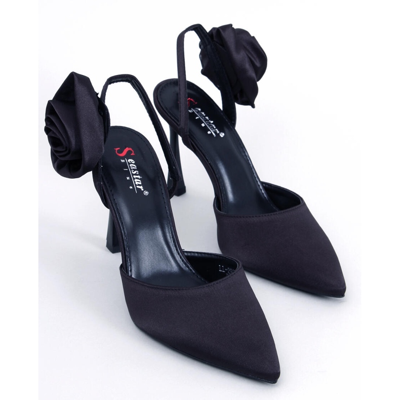 Seastar Épingles en satin avec une fleur Flores Black noir 1