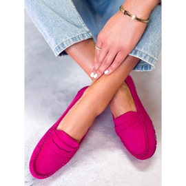 PA1 Mocassins femme en daim Anaya Fuchsia rose 5