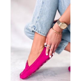 PA1 Mocassins femme en daim Anaya Fuchsia rose 3