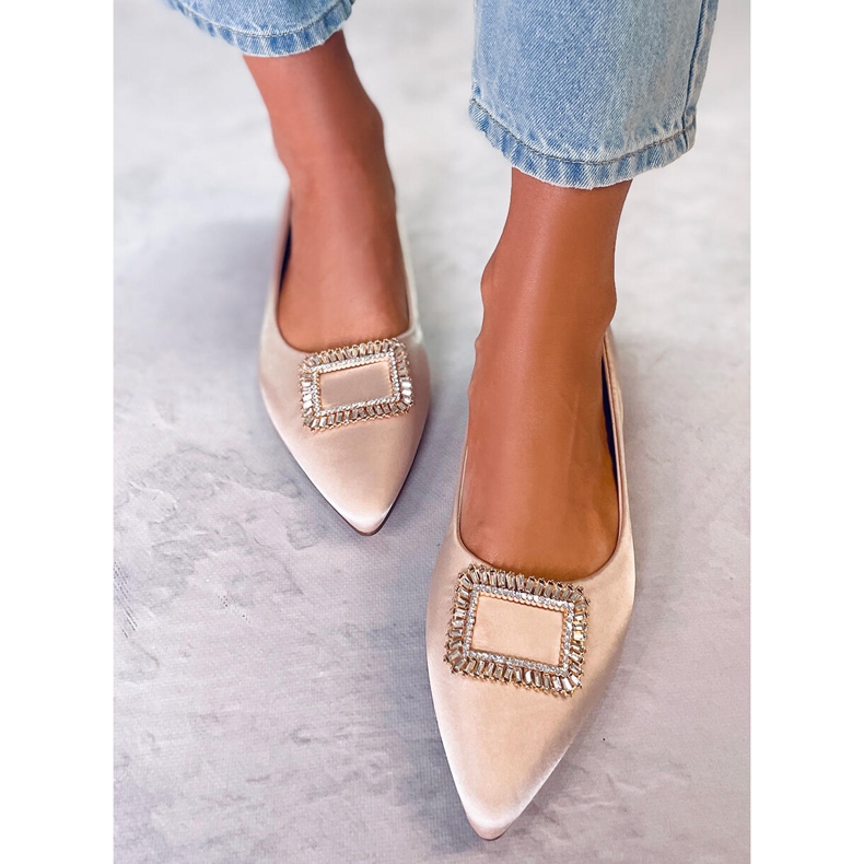 PA1 Ballerines élégantes avec pierres Lorella Beige 1 PA1 Ballerines élégantes avec pierres Lorella Beige 1