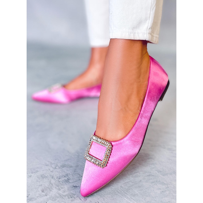 PA1 Ballerines élégantes avec pierres Lorella Fushia rose 2