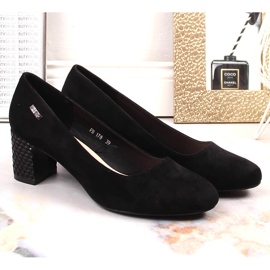 Escarpins en daim noir à talons décoratifs pour femmes Sergio Leone PB178 le noir 5