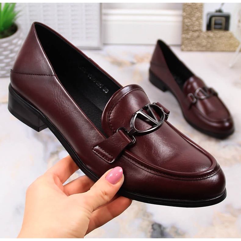 Chaussures bordeaux pour femmes à talons plats Vinceza 10904 rouge 1 Chaussures bordeaux pour femmes à talons plats Vinceza 10904 rouge 1