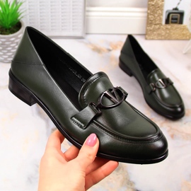 Chaussures à talons bas vertes pour femmes Vinceza 10904 1