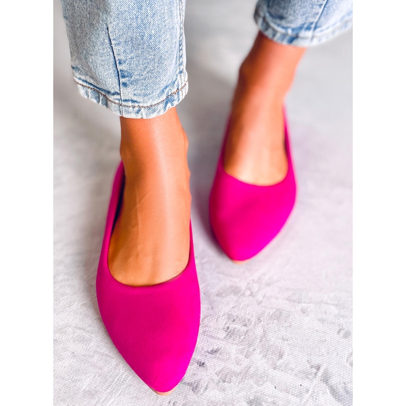 BM Ballerines Keys Fuchsia avec semelle intérieure en cuir rose 1