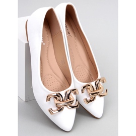 BM Ballerines élégantes à boucle de Simona White blanche 1