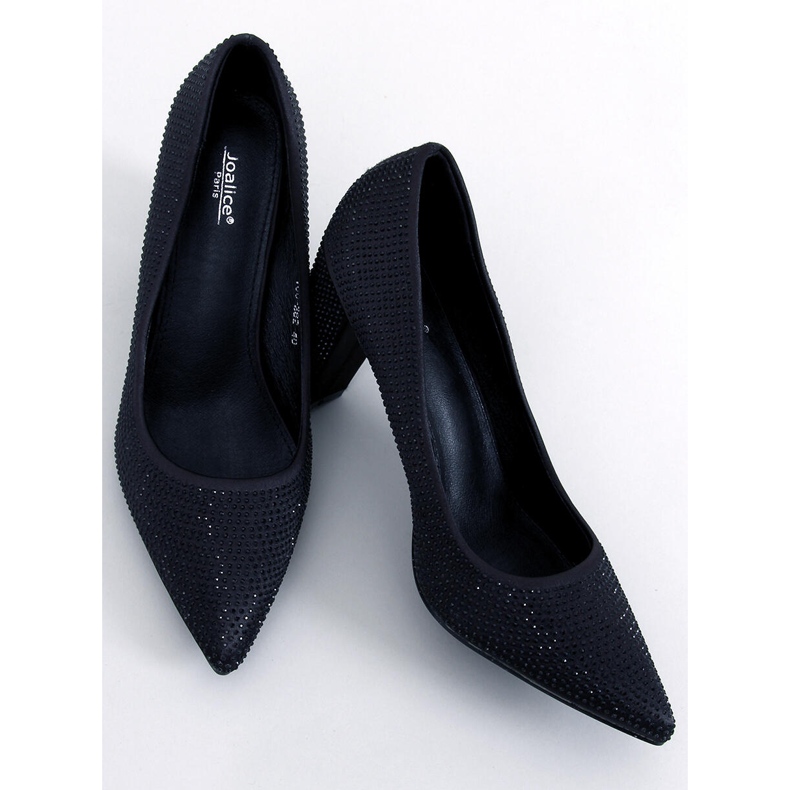 BM Marisa Escarpins noirs à talons hauts et perles 1