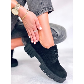 BM Amparo Mocassins plateforme en daim noir le noir 5