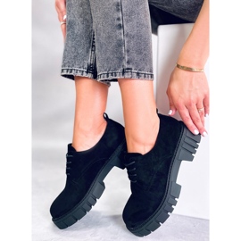 BM Amparo Mocassins plateforme en daim noir le noir 3