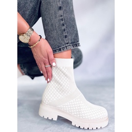 BM Bottines chaussettes à motif Rueda Beige 1