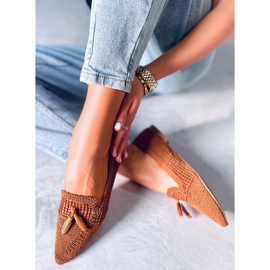 Ballerines ajourées Monti Camel brun 5