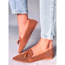 Ballerines ajourées Monti Camel brun 3