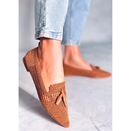 Ballerines ajourées Monti Camel brun 2