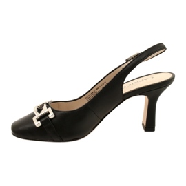 Sandales en cuir pour femmes avec décoration Caprice 9-29626-20 022 NAPPA NOIR 2