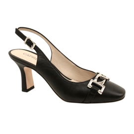 Sandales en cuir pour femmes avec décoration Caprice 9-29626-20 022 NAPPA NOIR 1