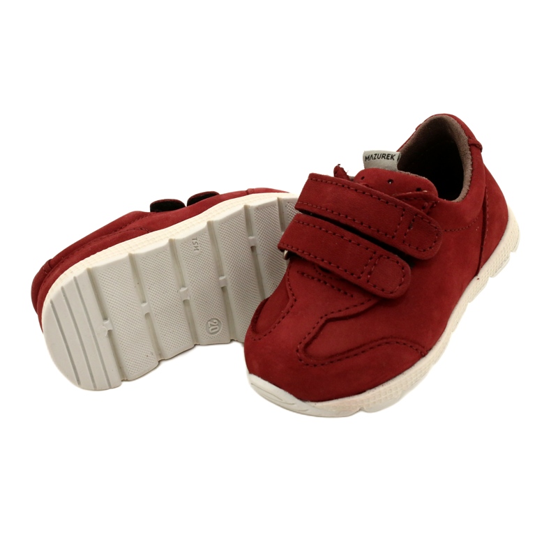 Mazurek 1362 Chaussures décontractées en cuir avec velcro, rouge 4