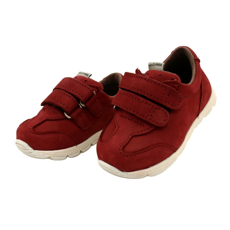 Mazurek 1362 Chaussures décontractées en cuir avec velcro, rouge 2