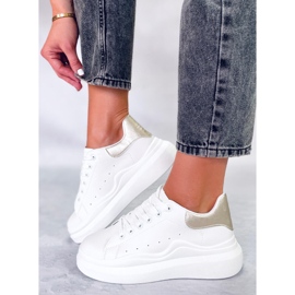 BM Chaussures de sport femme Leone Gold blanc doré 2